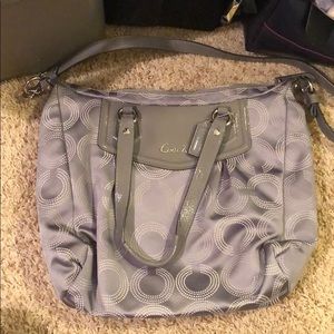 Beautiful gray cloth coach crossbody